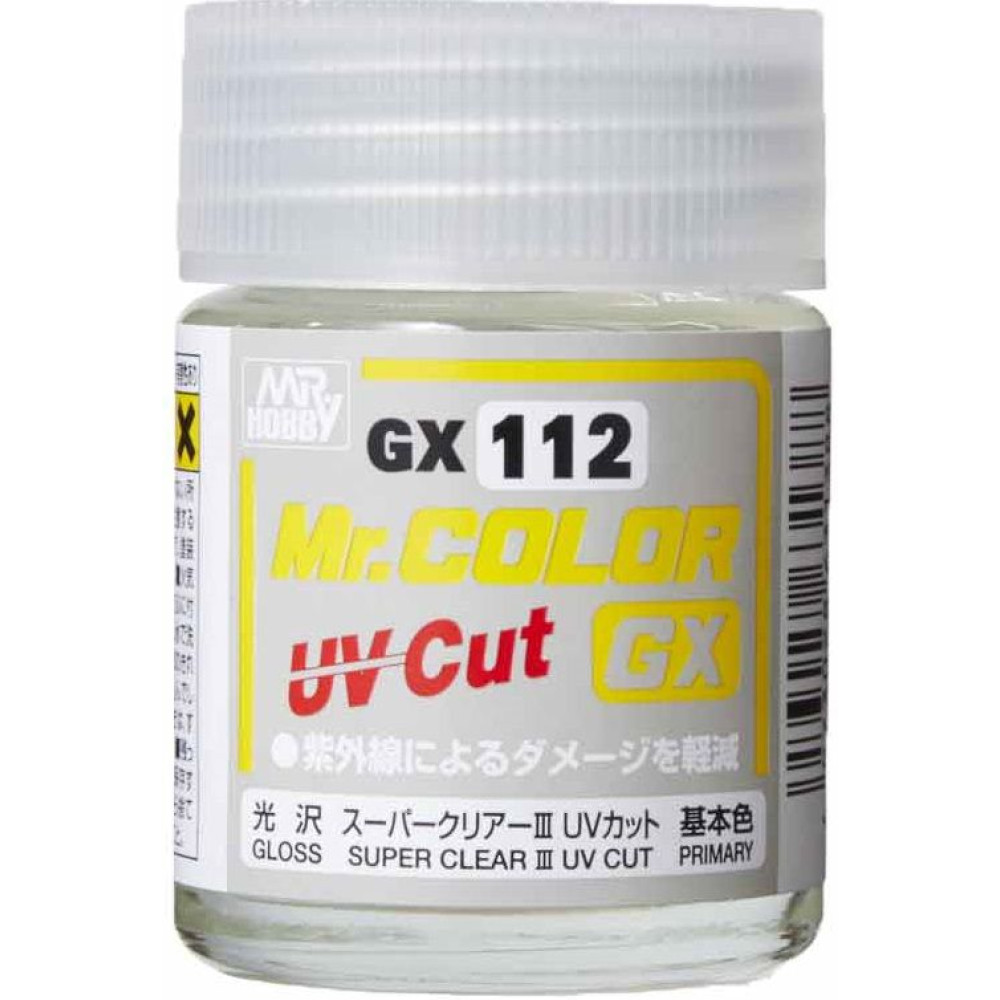 Mr. COLOR GX SUPER CLEARⅢ UV CUT GLOSS 18 ml - GunzeSangyo GX112
