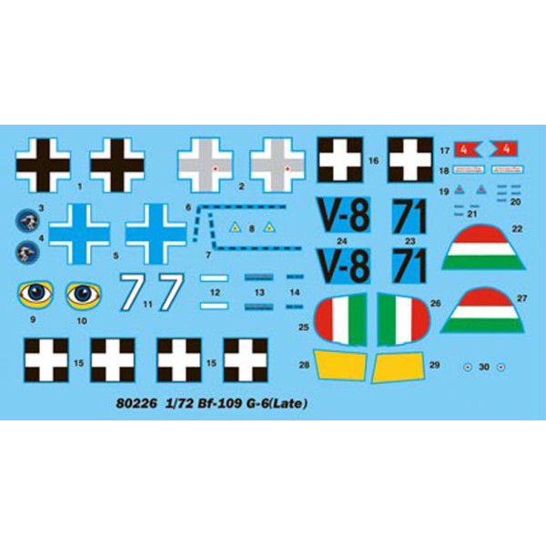 Bf109 G-6 (пізній)  винищувач  WWII  1/72 HobbyBoss 80226