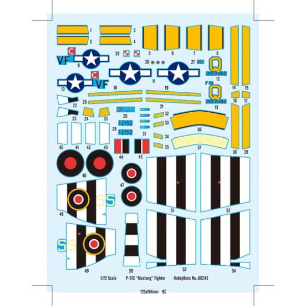 P-51C Mustang  fighter WWII 1/72 HobbyBoss 80243
