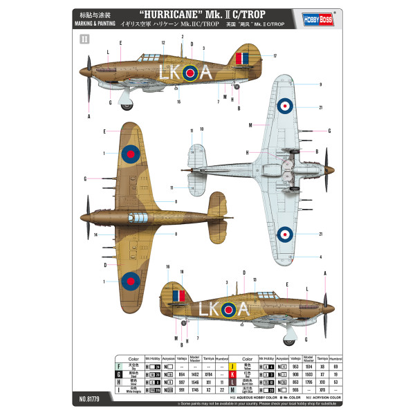 “HURRICANE” Mk.ⅡC/TROP 1/48 HobbyBoss 81779