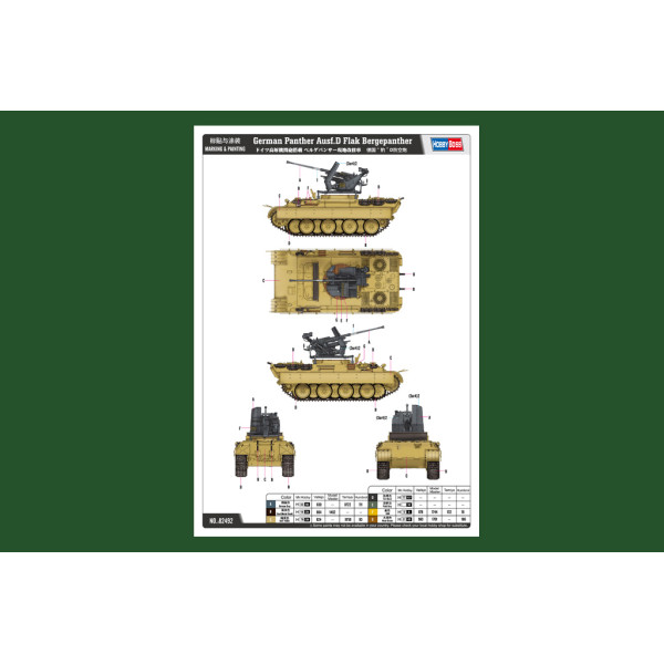 Німецький танк "Пантера" asuf.D "Flak Bergepanther" 1/35 HobbyBoss 82 492