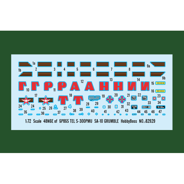 48N6E of 5P85S TEL S-300PMU SA-10 GRUMBLE 1/72 HobbyBoss 82929
