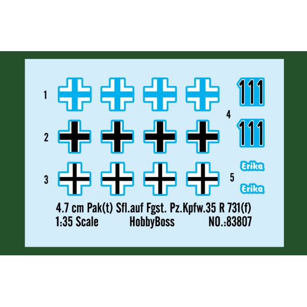 4.7 cm Pak(t) Sfl.auf Fgst. Pz.Kpfw.35 R 731(f) 1/35 HobbyBoss 83807