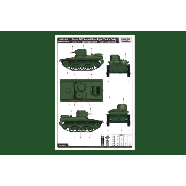 Soviet T-37 Amphibious Light Tank - Early 1/35 HobbyBoss 83818