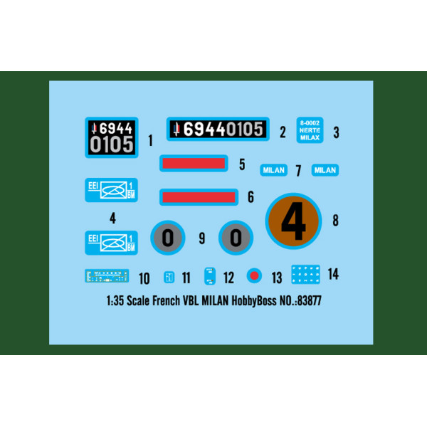 French VBL Milan armor car 1/35 HobbyBoss 83877