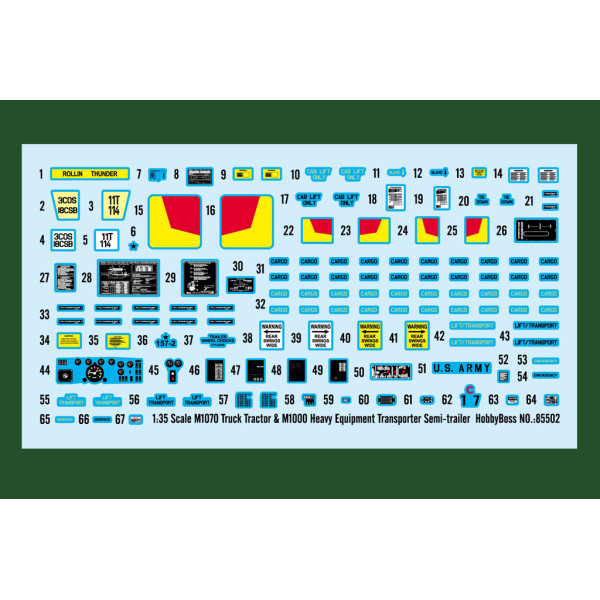 M1070 Truck Tractor and M1000 HET Semi-trailer 1/35 HobbyBoss 85502