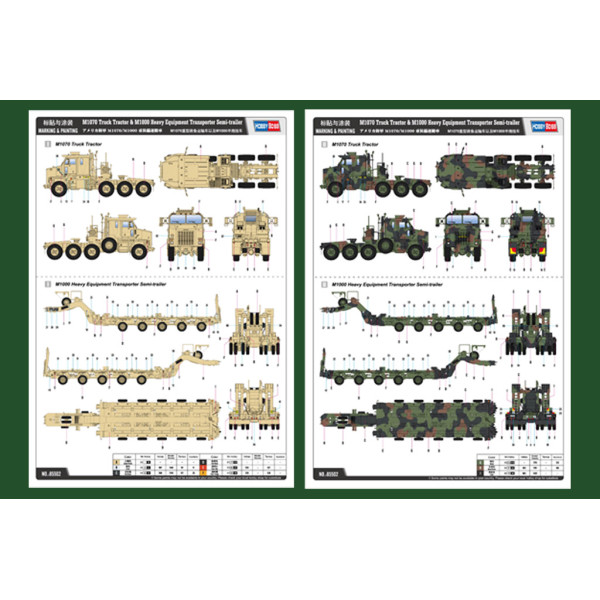 M1070 Truck Tractor and M1000 HET Semi-trailer 1/35 HobbyBoss 85502