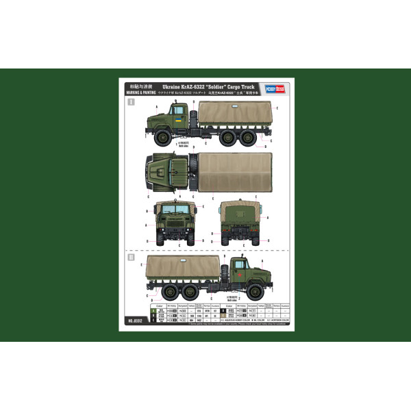 Ukraine KrAZ-6322 "Soldier" Cargo Truck  1/35 HobbyBoss 85512