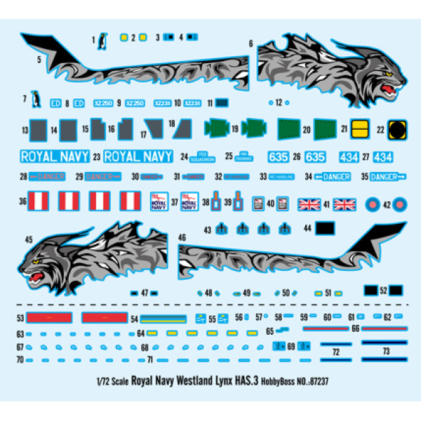 Westland Lynx HAS.3  Royal Navy 1/72 HobbyBoss 87237