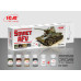 A set of paints for Soviet armored vehicles, 6 pcs. ICM 3006