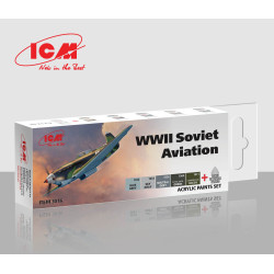 A set of acrylic paints for the Soviet aviation WWII era , 6 pcs. ICM 3016