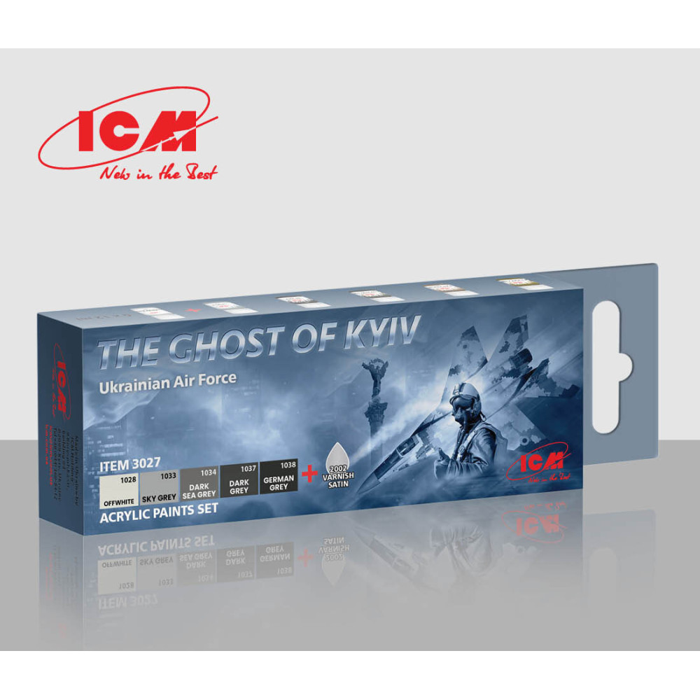 Acrylic paint set Ghost of Kyiv, 6 pcs. ICM 3027