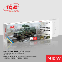 Acrylic paints set for Combat Vehicles Armed Forces of Ukraine  6 pcs. ICM 3040