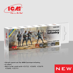 Acrylic paint set for WWI German infantry 6 pcs. ICM 3044