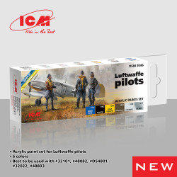 Acrylic paint set for Luftwaffe pilots 6 pcs. ICM 3046