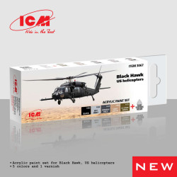 Acrylic paints set for for Black Hawk US helicopters 6 шт. ICM 3067