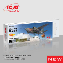 Acrylic paints set for B-26B ‘Flak Bait’ 6 шт. ICM 3074