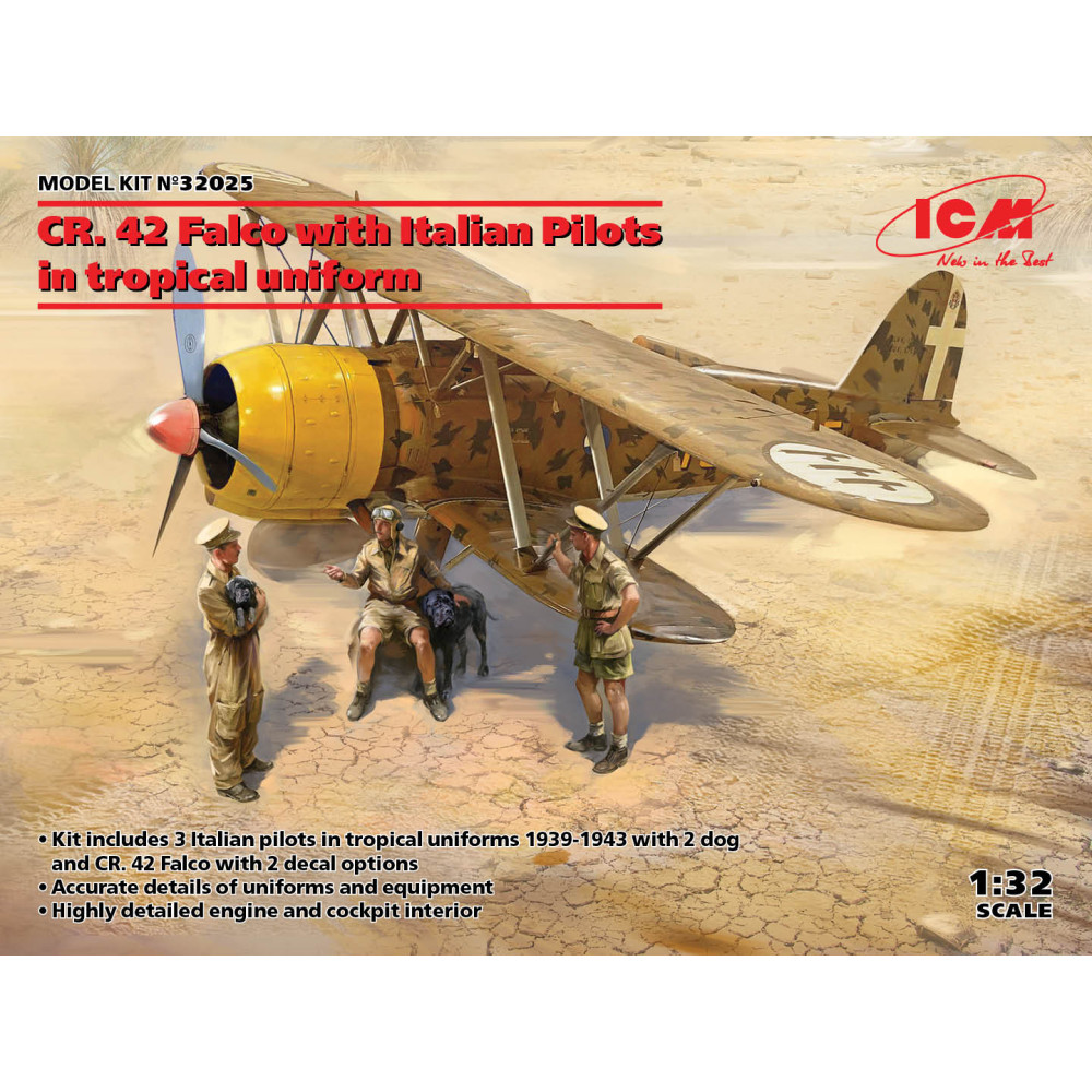 CR. 42 Falco with Italian Pilots in tropical uniform 1/32 ICM 32025