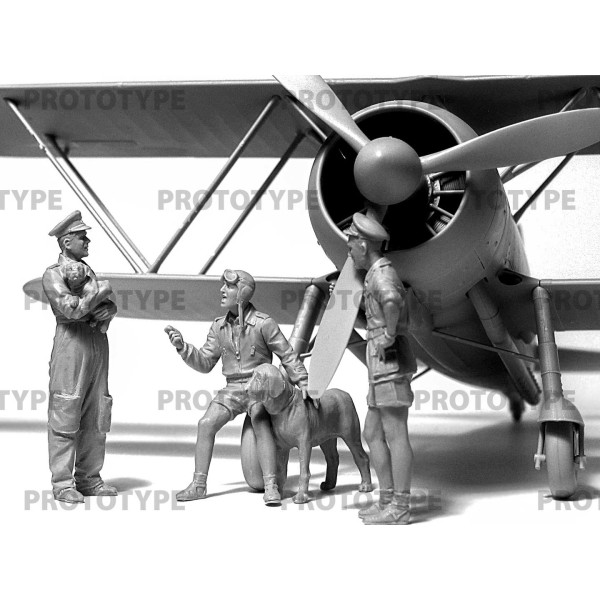 CR. 42 Falco with Italian Pilots in tropical uniform 1/32 ICM 32025