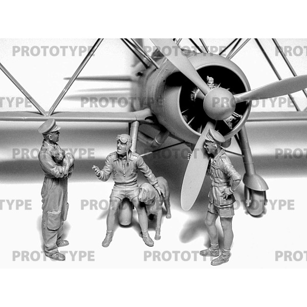 CR. 42 Falco with Italian Pilots in tropical uniform 1/32 ICM 32025