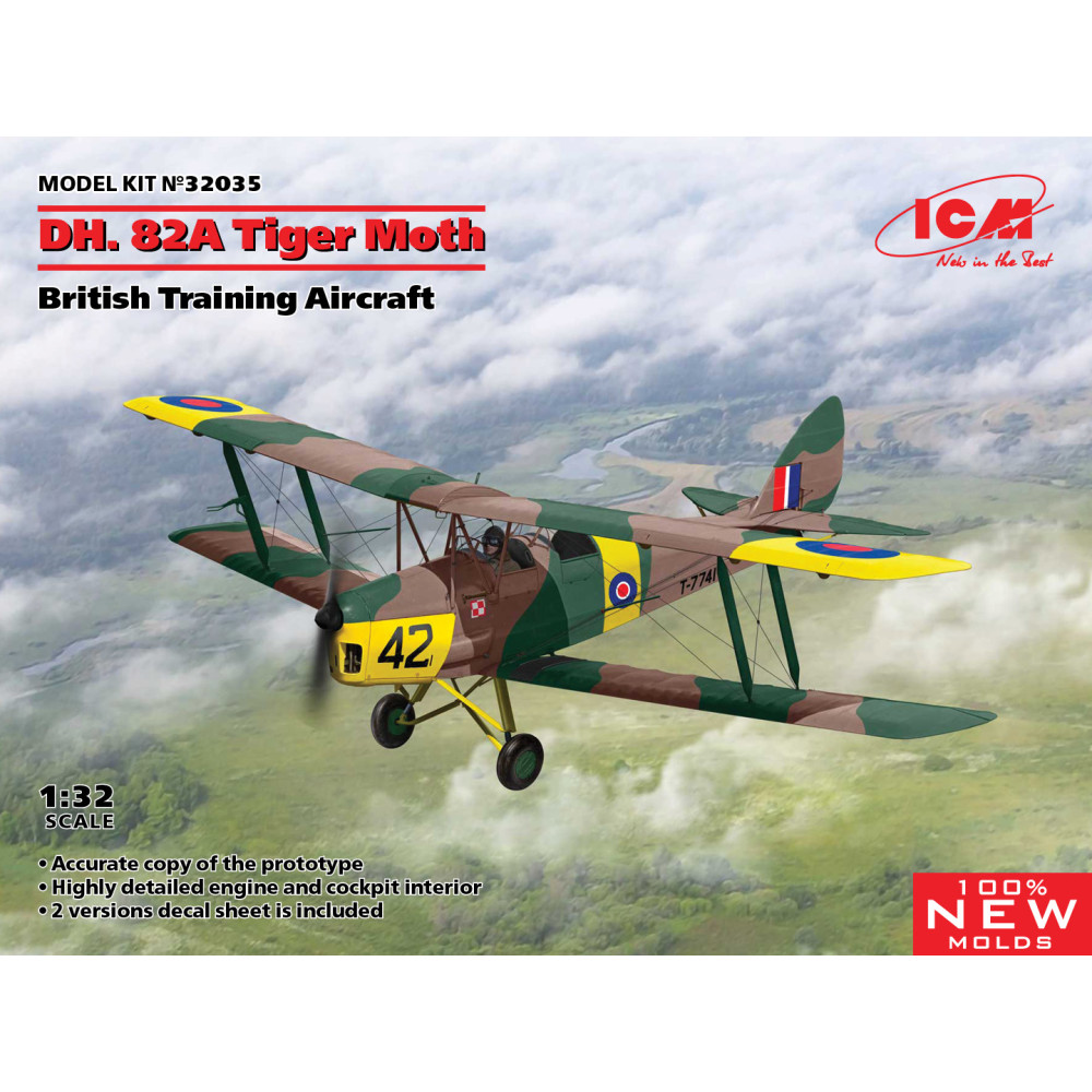 DH. 82A Tiger Moth, British Training Aircraft 1/32 ICM 32035