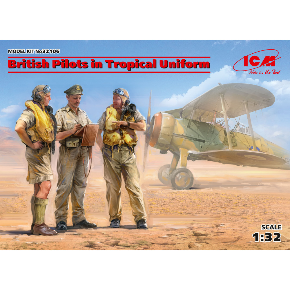 British Pilots in Tropical Uniform (1939-1943) (3 figures) 1/32 ICM 32106