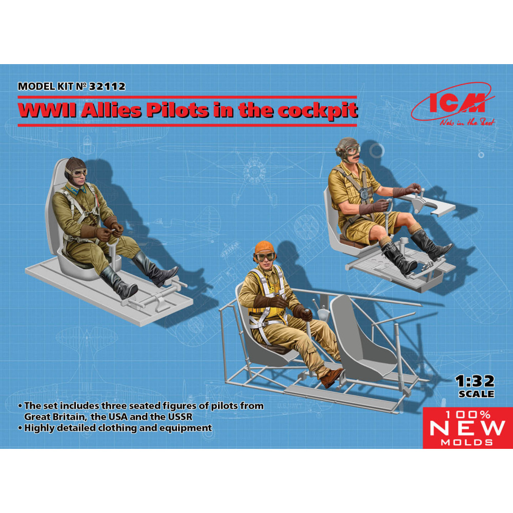 WWII Allies Pilots in the cockpit 1/32 ICM 32112