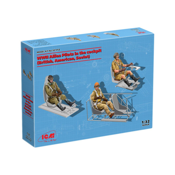 WWII Allies Pilots in the cockpit 1/32 ICM 32112