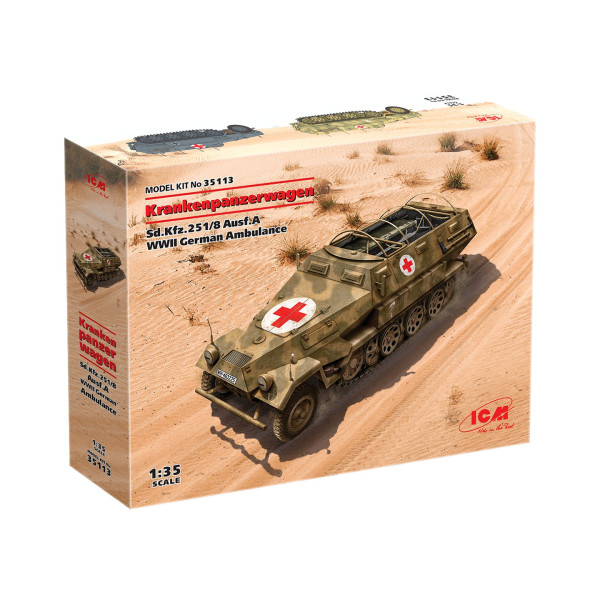 Krankenpanzerwagen Sd.Kfz.251/8 Ausf.A Німецька санітарна машина 1/35 ICM 35113