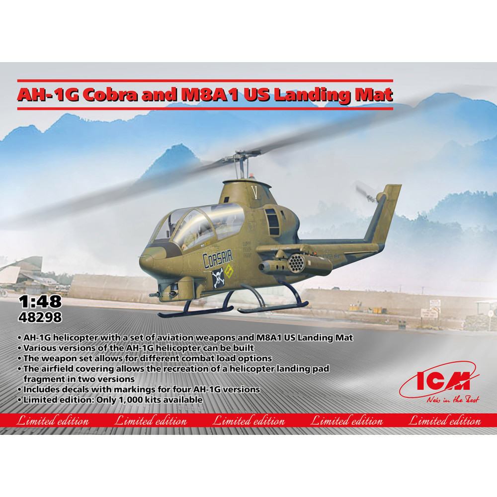 AH-1G Cobra and M8A1 US Landing Mat 1/48 ICM 48298