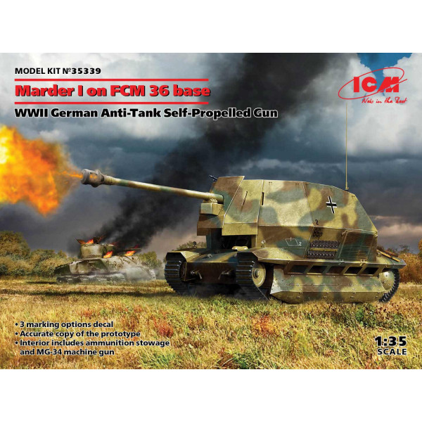 Marder I на базі FCM 36 Німецька протитанкова самохідка часів WWII 1/35 ICM 35339