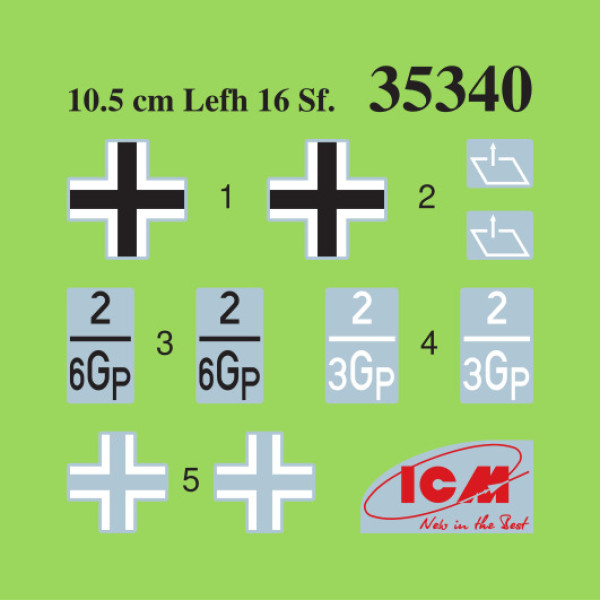 Німецька самохідна гаубиця ІІ СВ, 10.5cm leFH 16(Sf) auf Geschutzwagen FCM36 (f) 1/35 ICM 35340