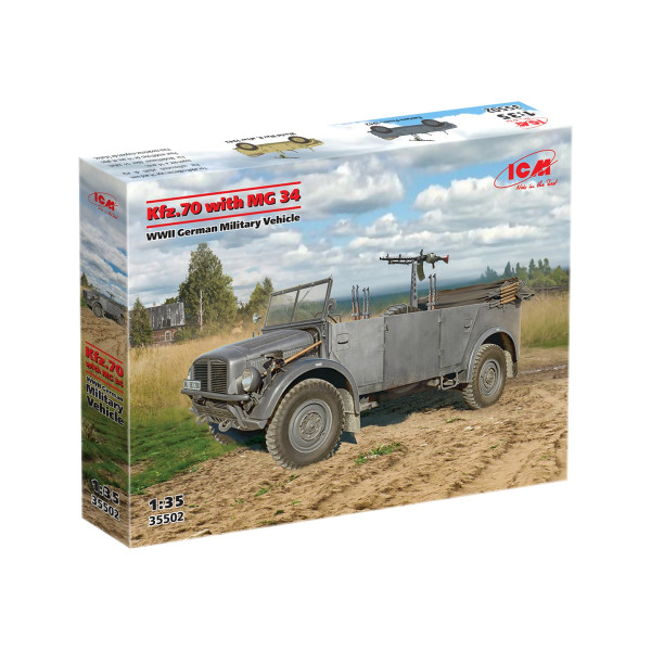 Kfz.70 з MG 34 Німецький військовий автомобіль 2СВ 1/35 ICM 35502