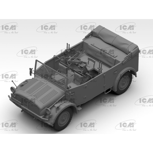Німецька військова машина s.E.Pkw Kfz.70 зі зенітним кулеметом Zwillingssockel 36, Друга світова війна 1/35 ICM 35503