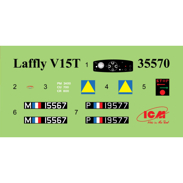 Laffly V15T з кулеметом Гочкиса II МВ  1/35 ICM 35572