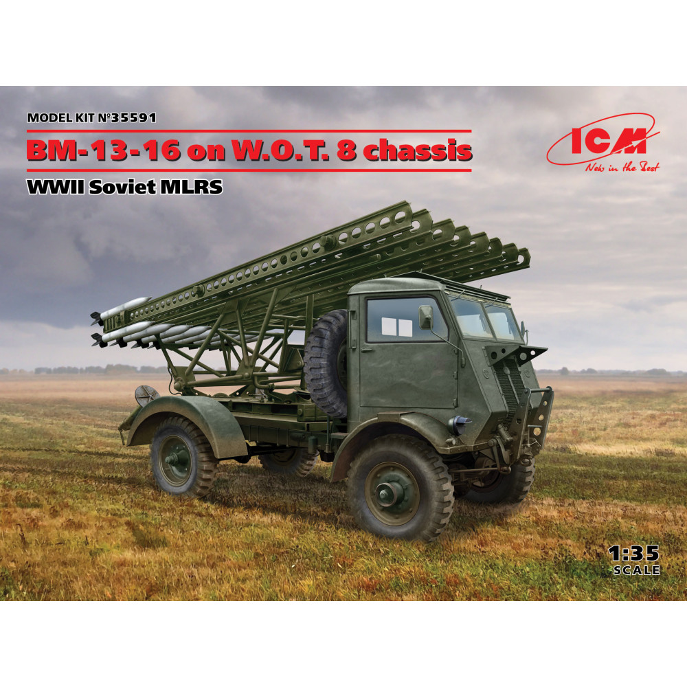 BM-13-16 on W.O.T. 8 chassis, WWII Soviet MLRS 1/35 ICM 35591