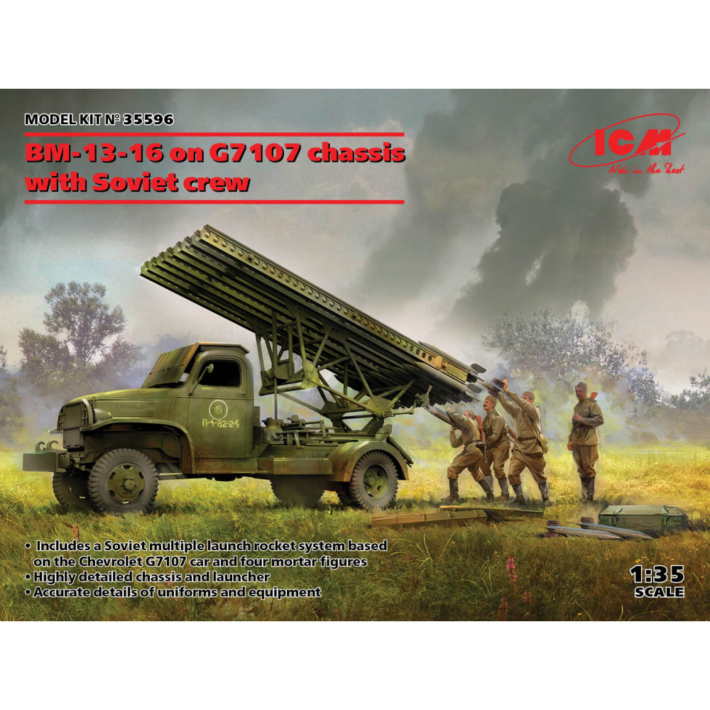 БМ-13-16 на шасі G7107 з радянським розрахунком 1/35 ICM 35596