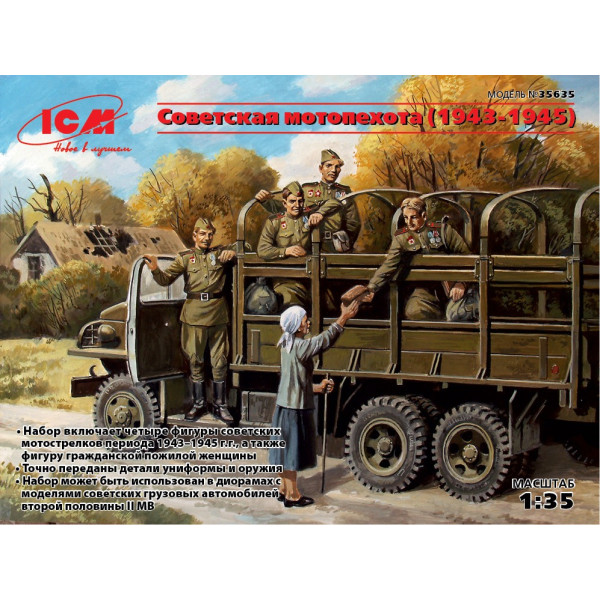 Радянська мотопіхота (1943-1945), (5 фігур) 1/35 ICM 35635
