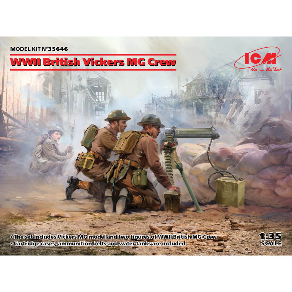 Британський екіпаж Vickers MG часів 2-ї СВ (Vickers MG і 2 фігурки) 1/35 ICM 35646