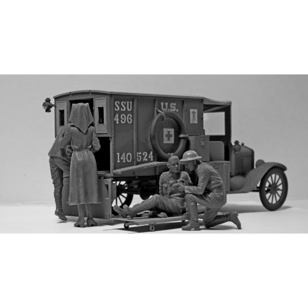 Модель T 1917 санітарна, з американським медичним персоналом 1/35  ICM 35662