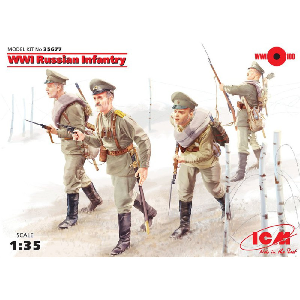 WWI Russian Infantry, (4 figures) 1/35 ICM 35677