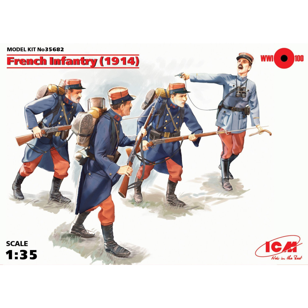 French Infantry (1914), (4 figures) 1/35 ICM 35682