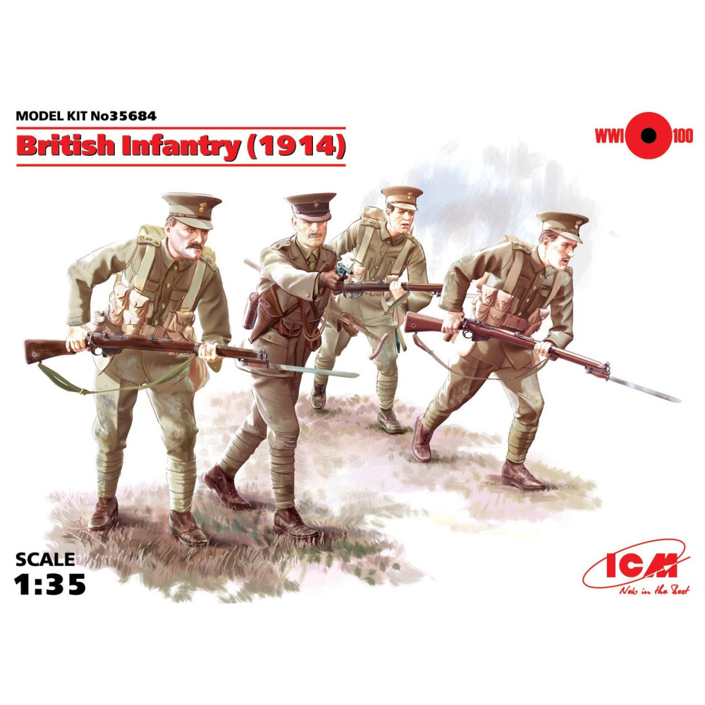  British Infantry (1914), (4 figures) 1/35 ICM 35684