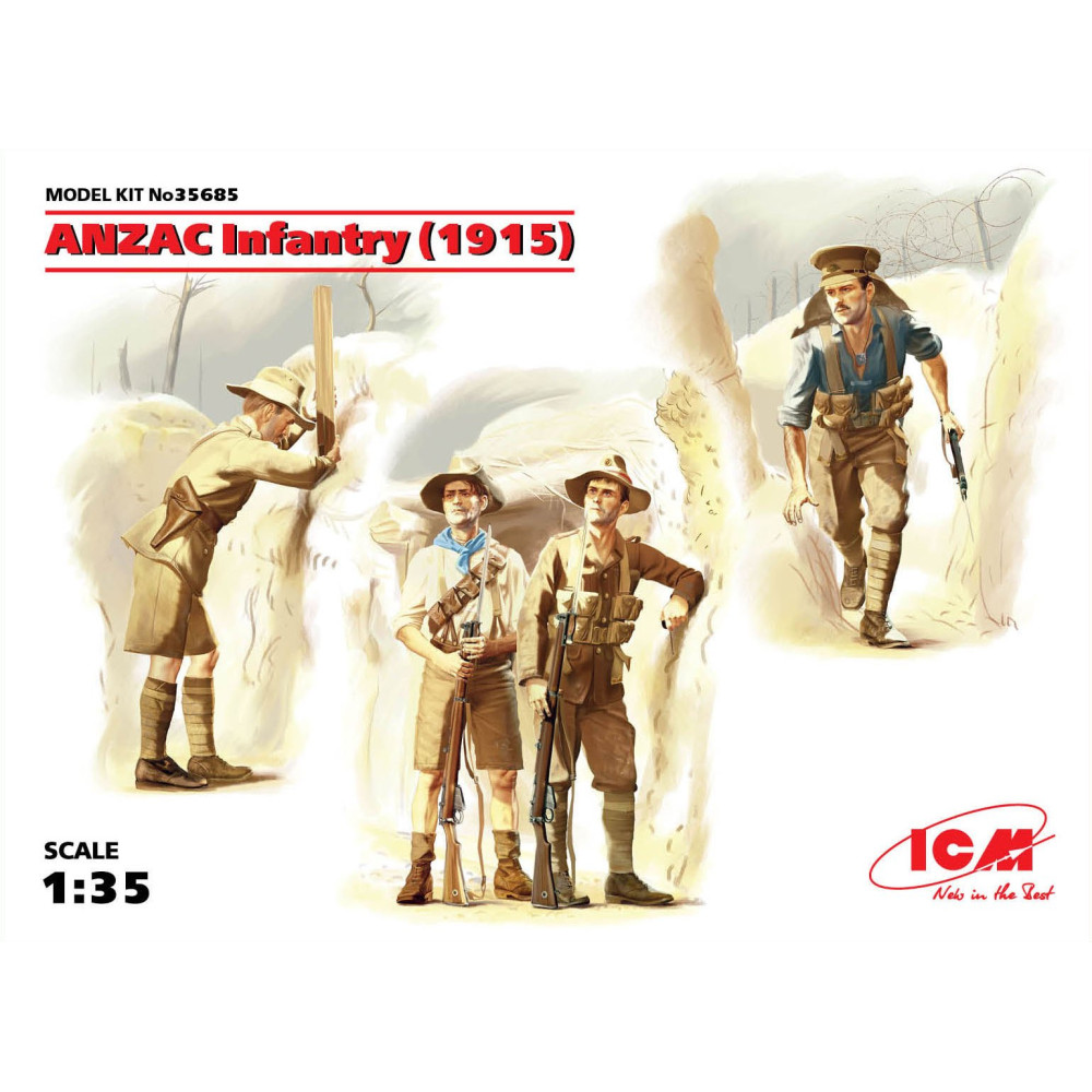 ANZAC Infantry (1915) (4 figures) 1/35 ICM 35685