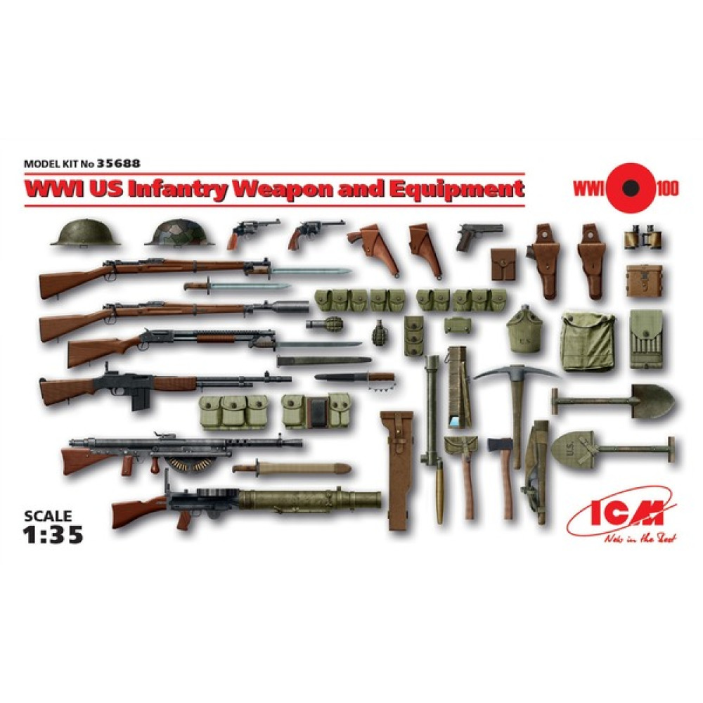 WWI US Infantry Weapon and Equipment 1/35 ICM 35688