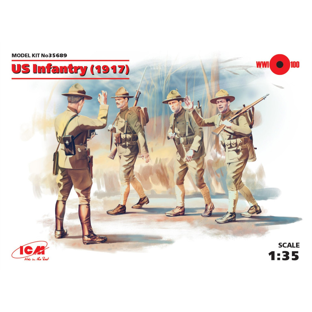  US Infantry (1917) (4 figures)   1/35 ICM 35689