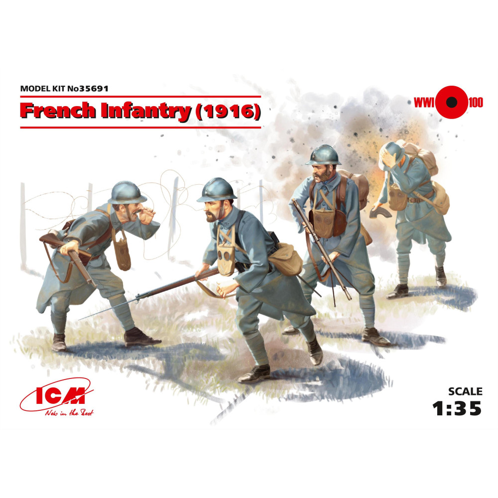 French Infantry (1916) (4 figures) 1/35 ICM 35691