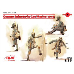 German Infantry in Gas Masks (1918) (4 figures) 1/35 ICM 35695