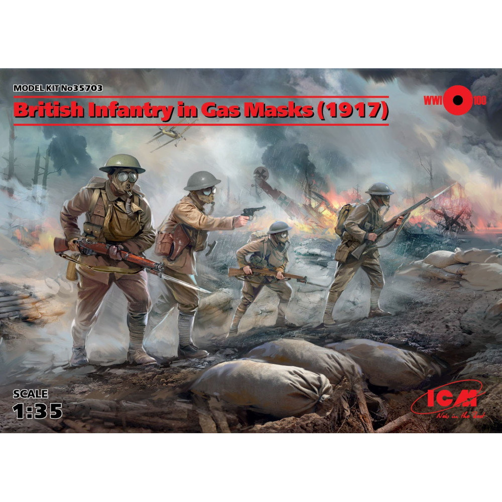 Британська піхота в протигазах (1917 р) 1/35 ICM 35703