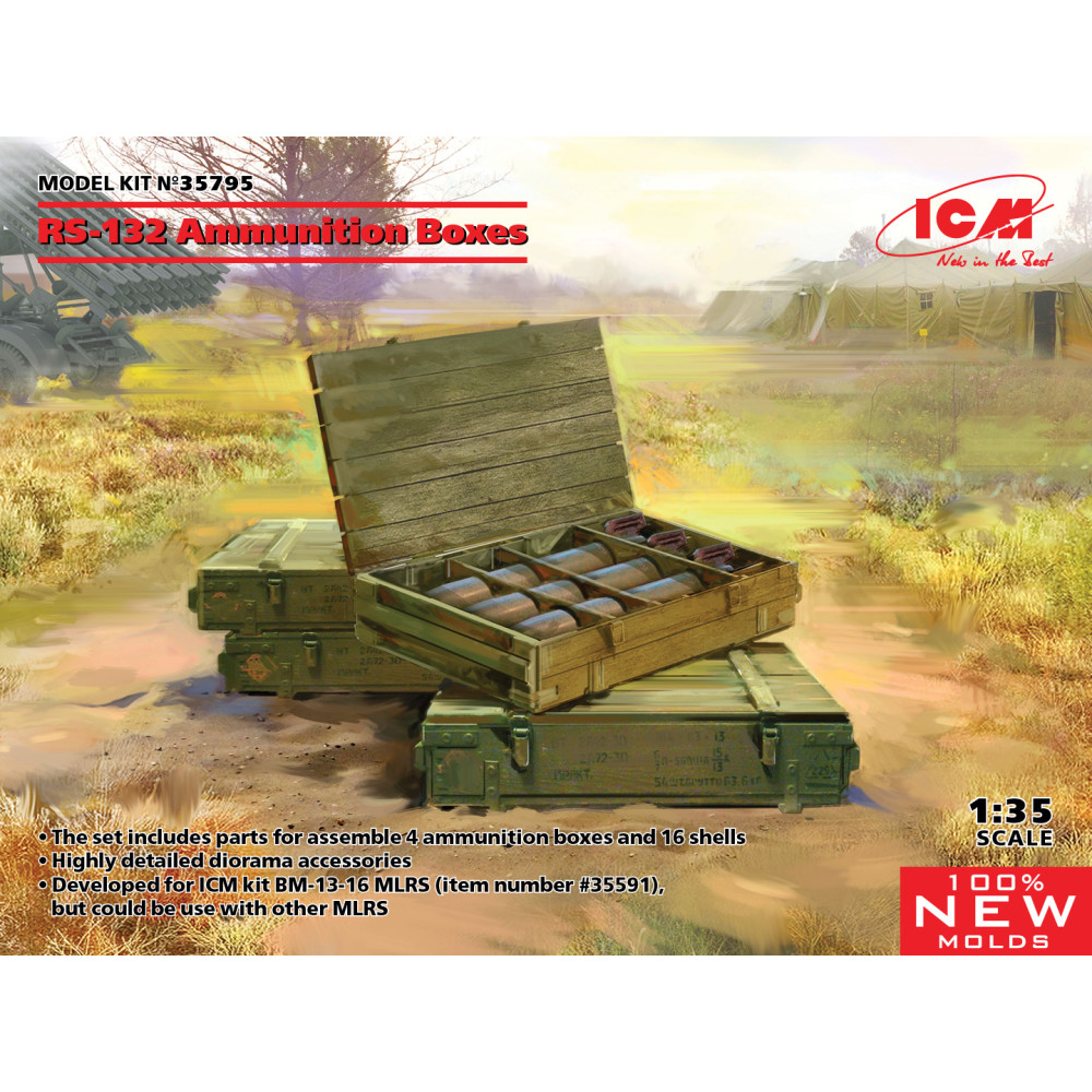 RS-132 Ammunition Boxes 1/35 ICM 35795
